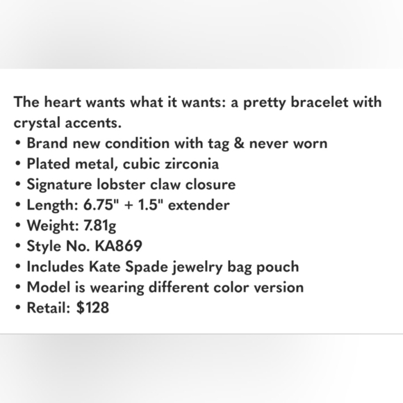 🔹️KATE SPADE 🔹️ Red Take Heart Line Bracelet ✨️❤️ - Picture 3 of 7